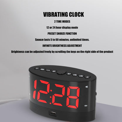 Digital Alarm Clock USB Charging Alarm Clock with 3 Vibration Modes and 2 Time Modes V1294-YM0523-3115220032811
