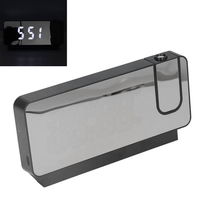 Digital Alarm Clock 180 degrees Rotatable Projection 4 Level Brightness LED Mirror Display for Home Office V1294-YM0523-3115220033011