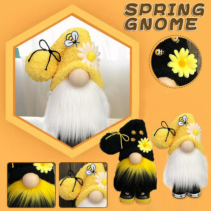 Faceless Doll Delicate Cute Mascot Plush Gnome with Yellow Sunflower Flower Gnome Doll for Easter Wedding V1294-YM0523-3115220033311