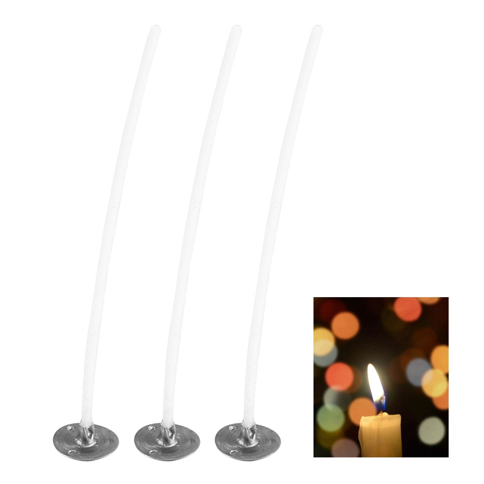 50Pcs Candle Wicks Pre Waxed Cotton Core Wicks with Base for DIY Scented Candle Making 8cm / 3.1in V1294-YM0523-3115220036211