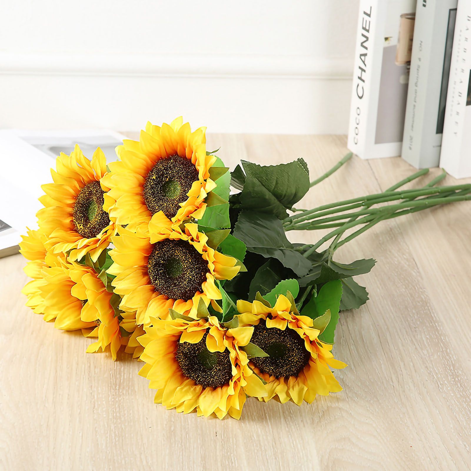Artificial Sunflower Simulation Flower Silk Cloth for Home Living Room Decoration Wedding Bouquet Prop 7 V1294-YM0523-3115220038511