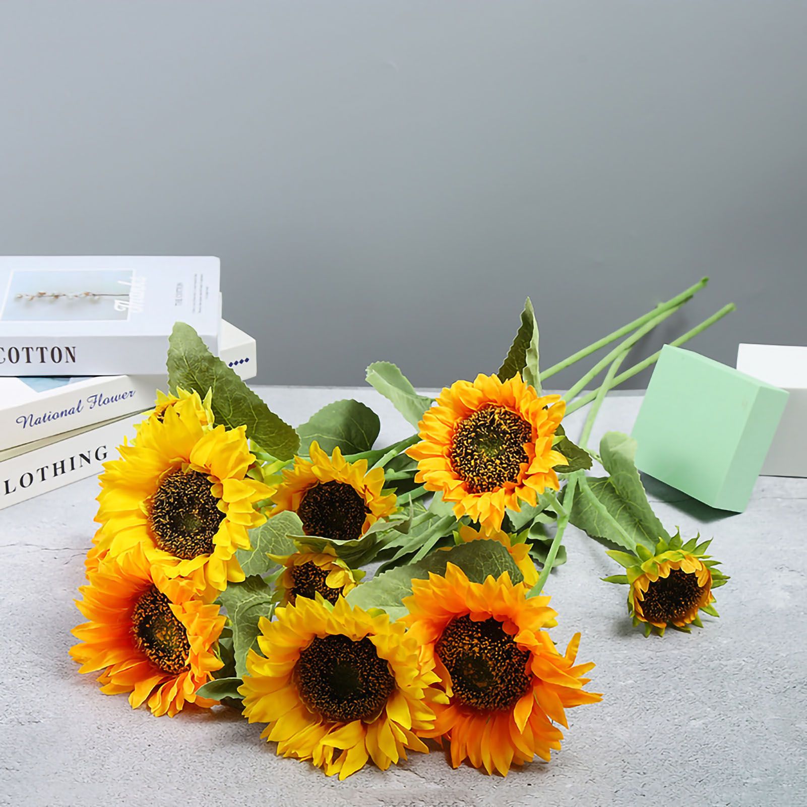 Artificial Sunflower Simulation Flower Silk Cloth for Home Living Room Decoration Wedding Bouquet Prop 7 V1294-YM0523-3115220038511