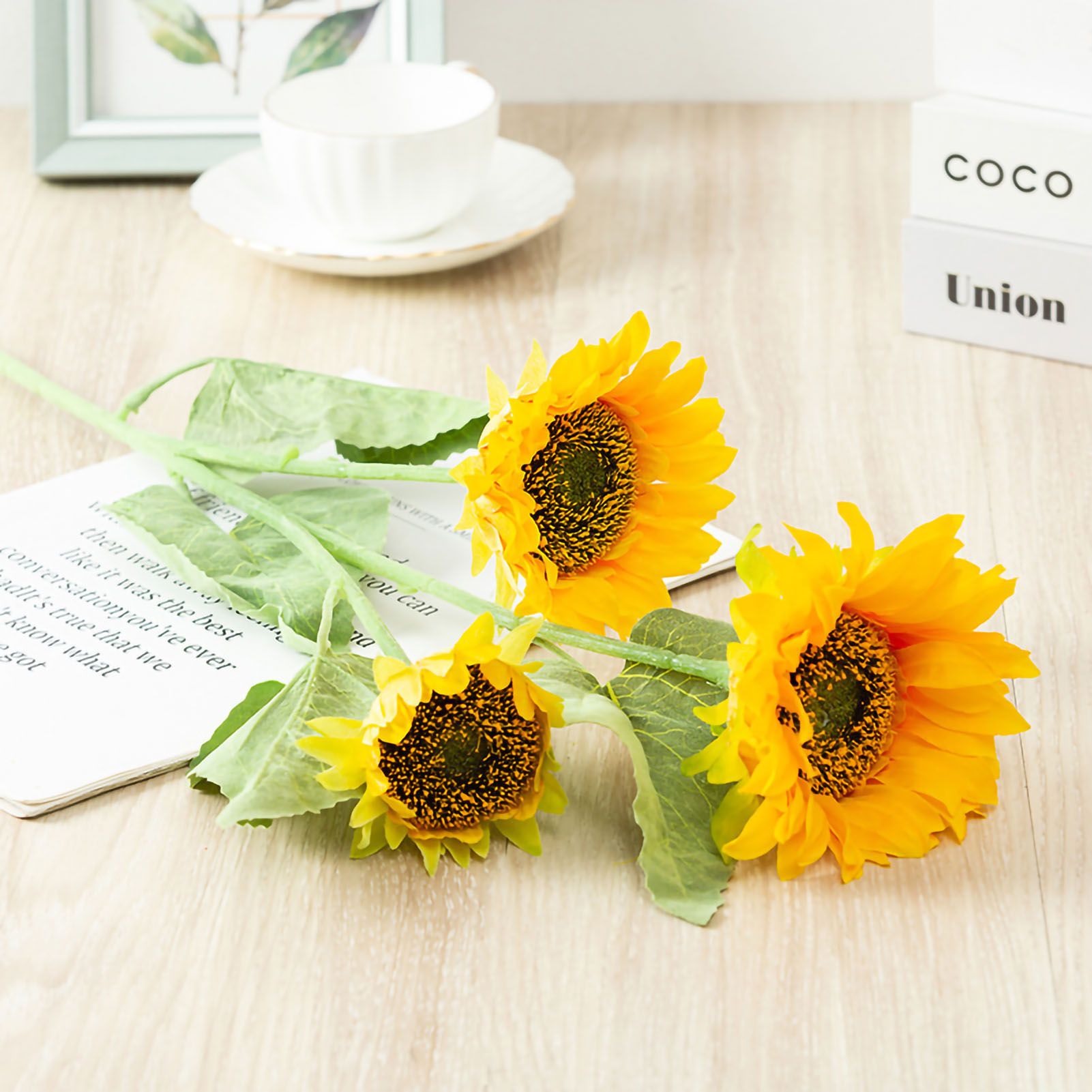 Artificial Sunflower Simulation Flower Silk Cloth for Home Living Room Decoration Wedding Bouquet Prop 7 V1294-YM0523-3115220038511