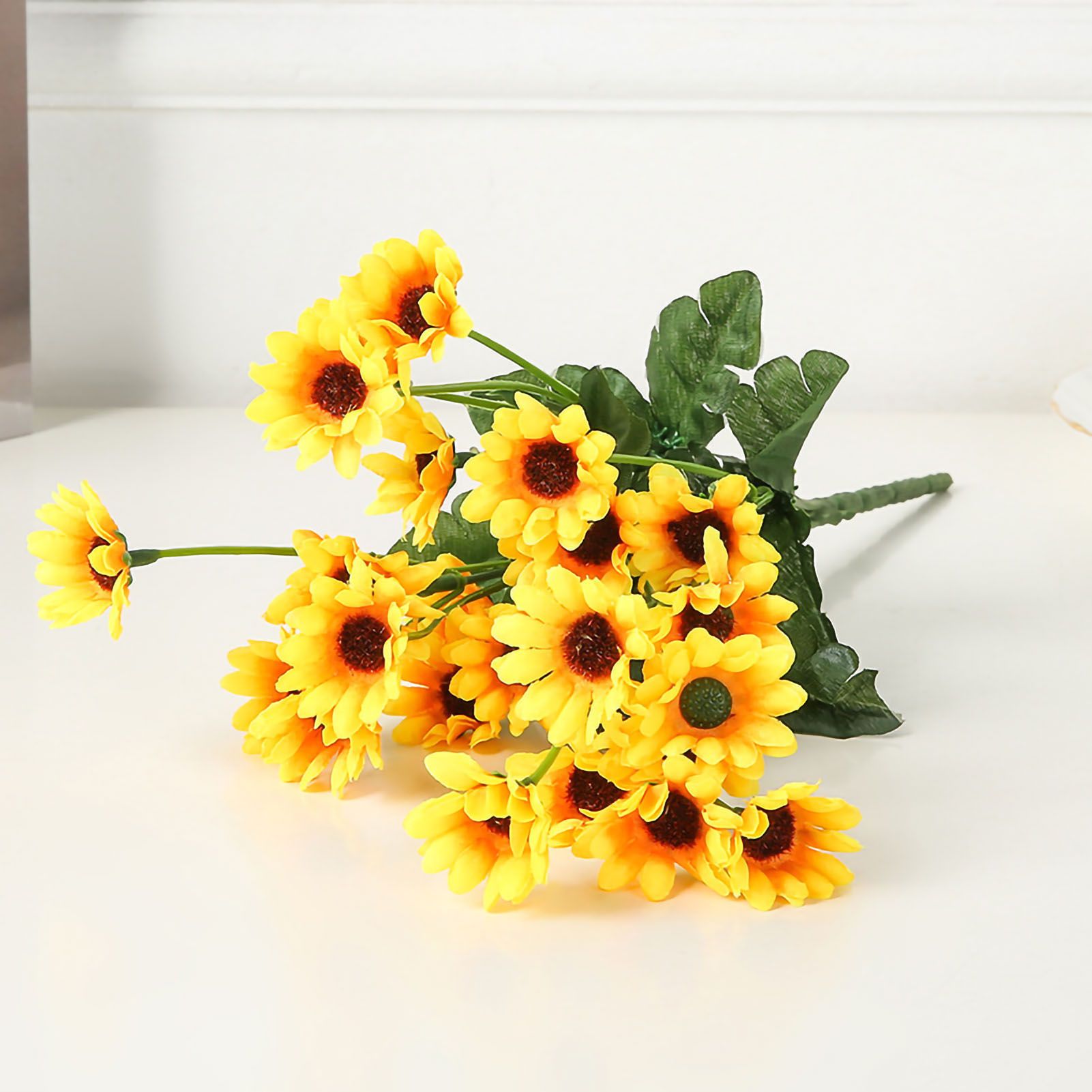 Artificial Sunflower Simulation Flower Silk Cloth for Home Living Room Decoration Wedding Bouquet Prop 7 V1294-YM0523-3115220038511