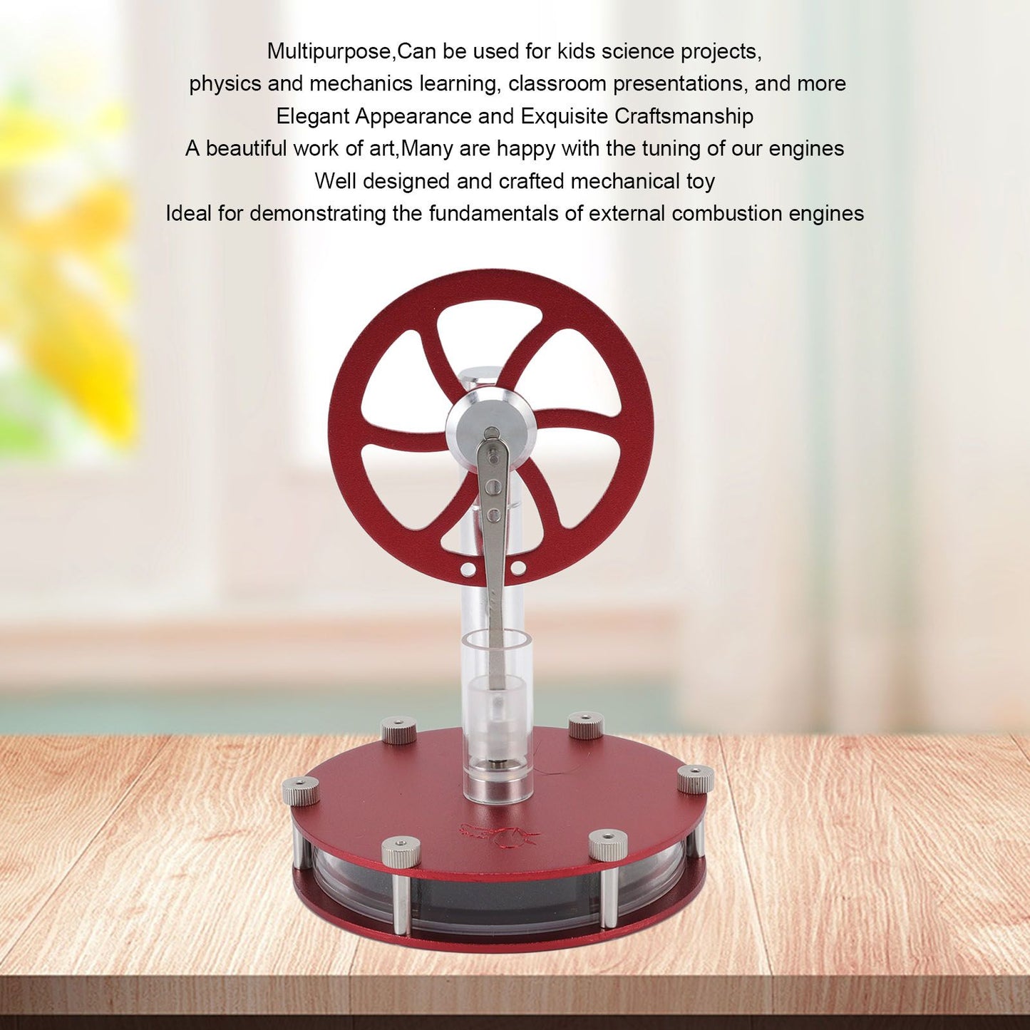 Stirling Engine Model Low Temperature Differential Education Toy Metal Hot Air Engine Motor for Kids Learning V1294-YM0523-3115220039111