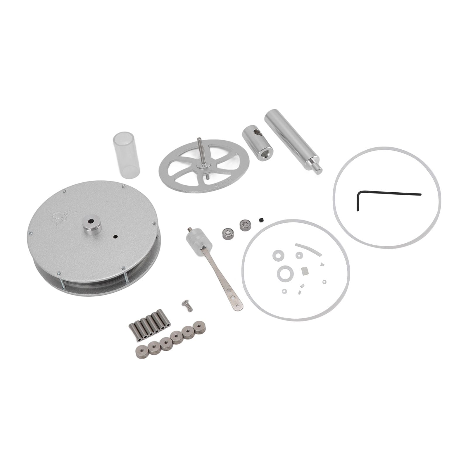 Low Temperature Stirling Engine Model Aluminum Physical Experimental Engine Model Kids Educational Toy V1294-YM0523-3115220039211