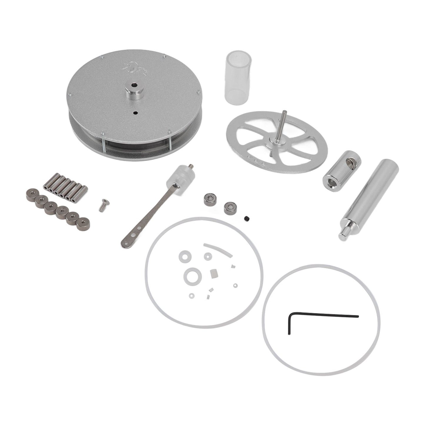 Low Temperature Stirling Engine Model Aluminum Physical Experimental Engine Model Kids Educational Toy V1294-YM0523-3115220039211