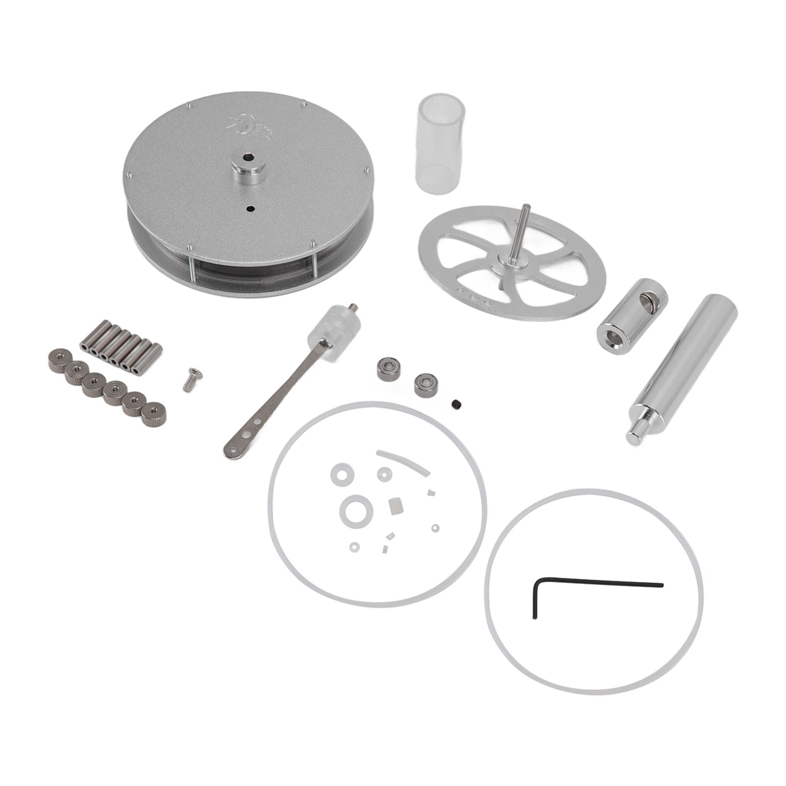 Low Temperature Stirling Engine Model Aluminum Physical Experimental Engine Model Kids Educational Toy V1294-YM0523-3115220039211