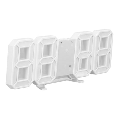 3D LED Wall Clock Minimalist White Frame Digital Wall Alarm Clock Timer with Temperature for Home Livingroom V1294-YM0523-3115220041111