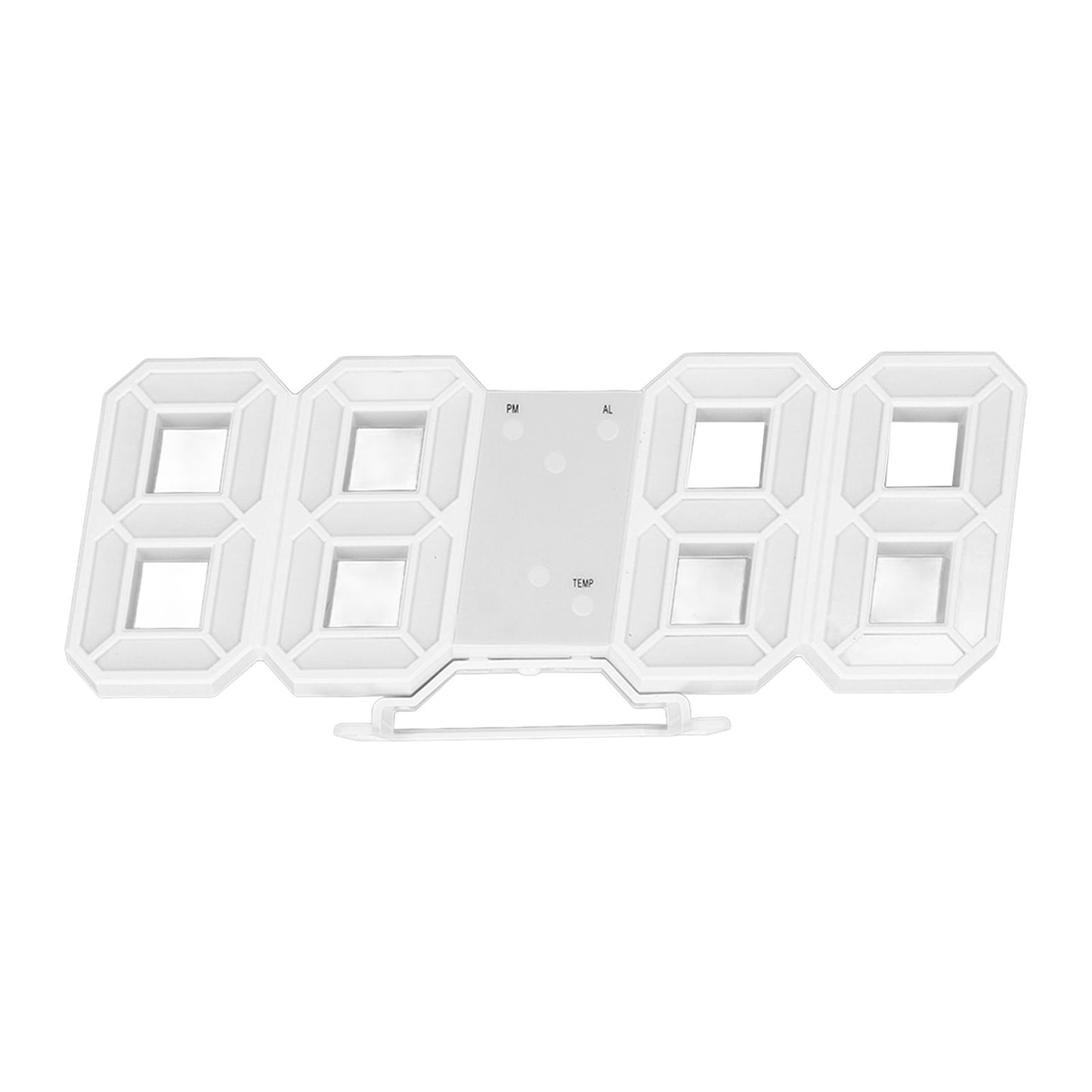 3D LED Wall Clock Minimalist White Frame Digital Wall Alarm Clock Timer with Temperature for Home Livingroom V1294-YM0523-3115220041111