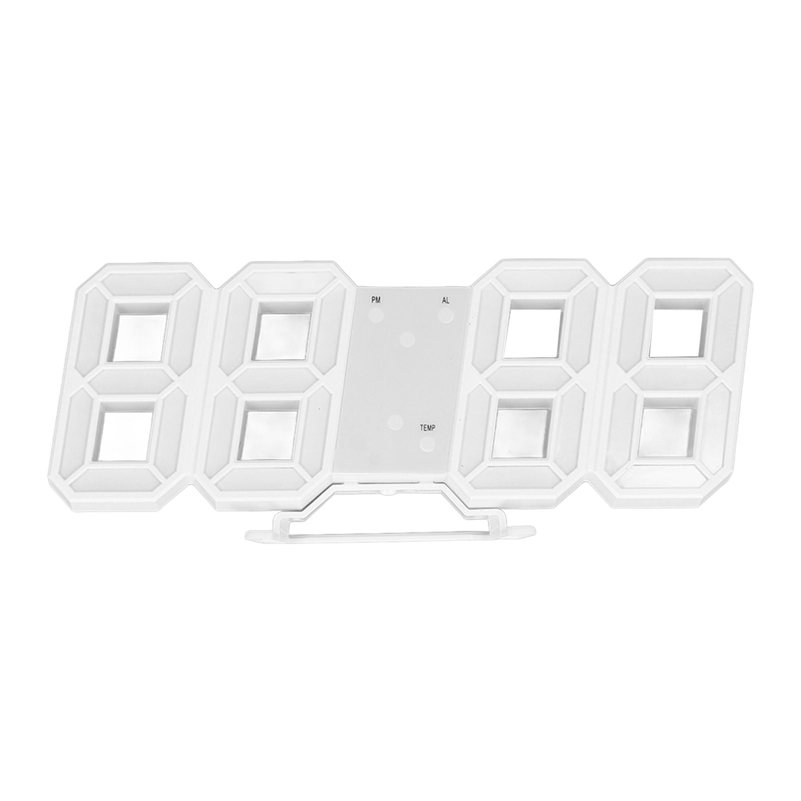 3D LED Wall Clock Minimalist White Frame Digital Wall Alarm Clock Timer with Temperature for Home Livingroom V1294-YM0523-3115220041111