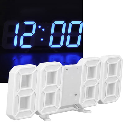 3D LED Wall Clock Minimalist White Frame Digital Wall Alarm Clock Timer with Temperature for Home Livingroom V1294-YM0523-3115220041112