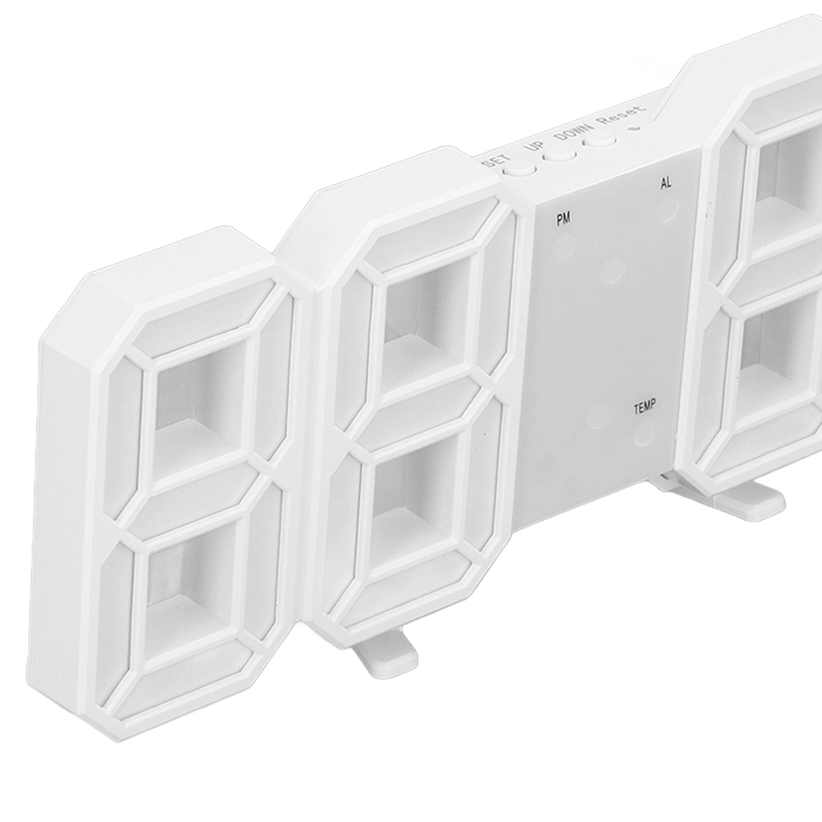 3D LED Wall Clock Minimalist White Frame Digital Wall Alarm Clock Timer with Temperature for Home Livingroom V1294-YM0523-3115220041113