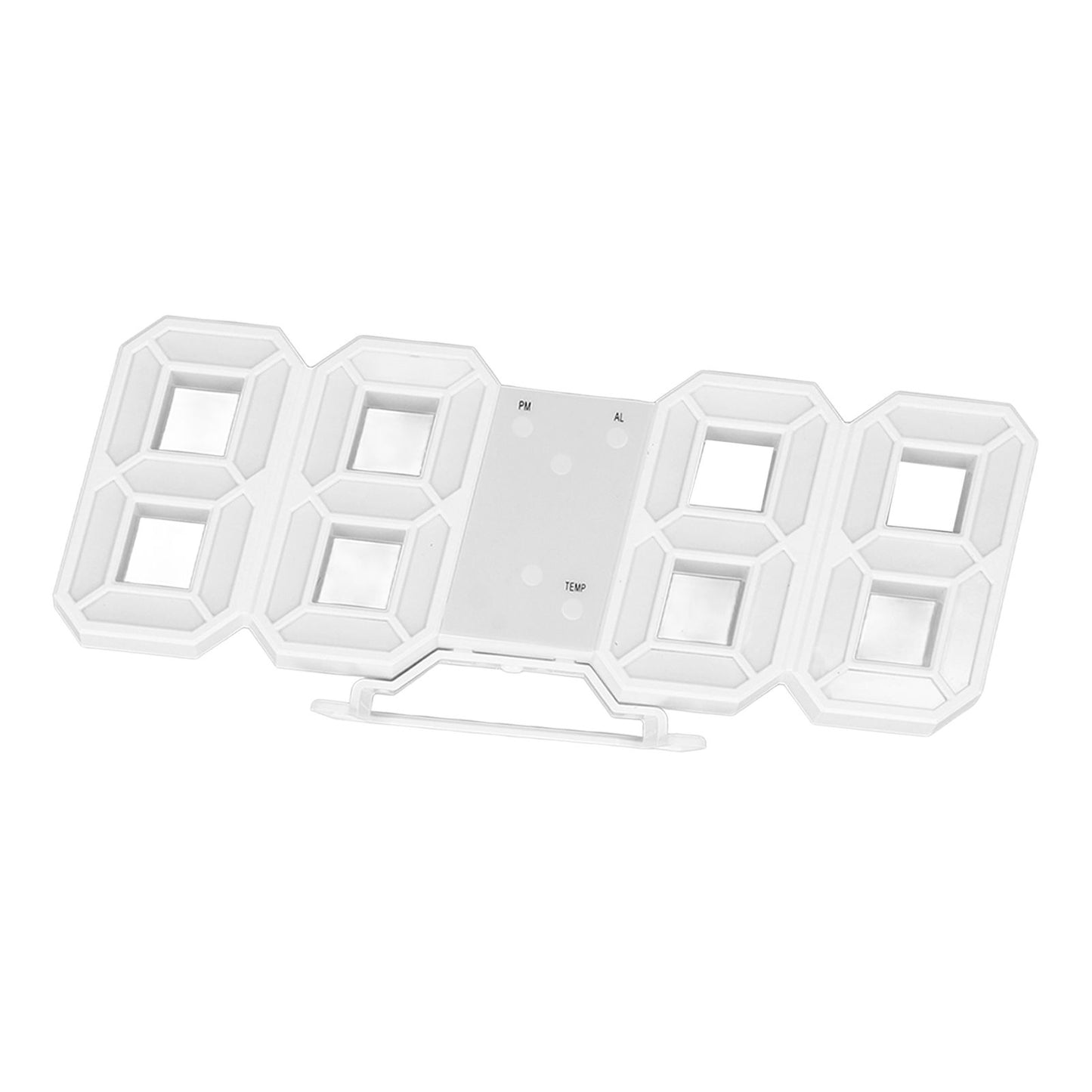 3D LED Wall Clock Minimalist White Frame Digital Wall Alarm Clock Timer with Temperature for Home Livingroom V1294-YM0523-3115220041114