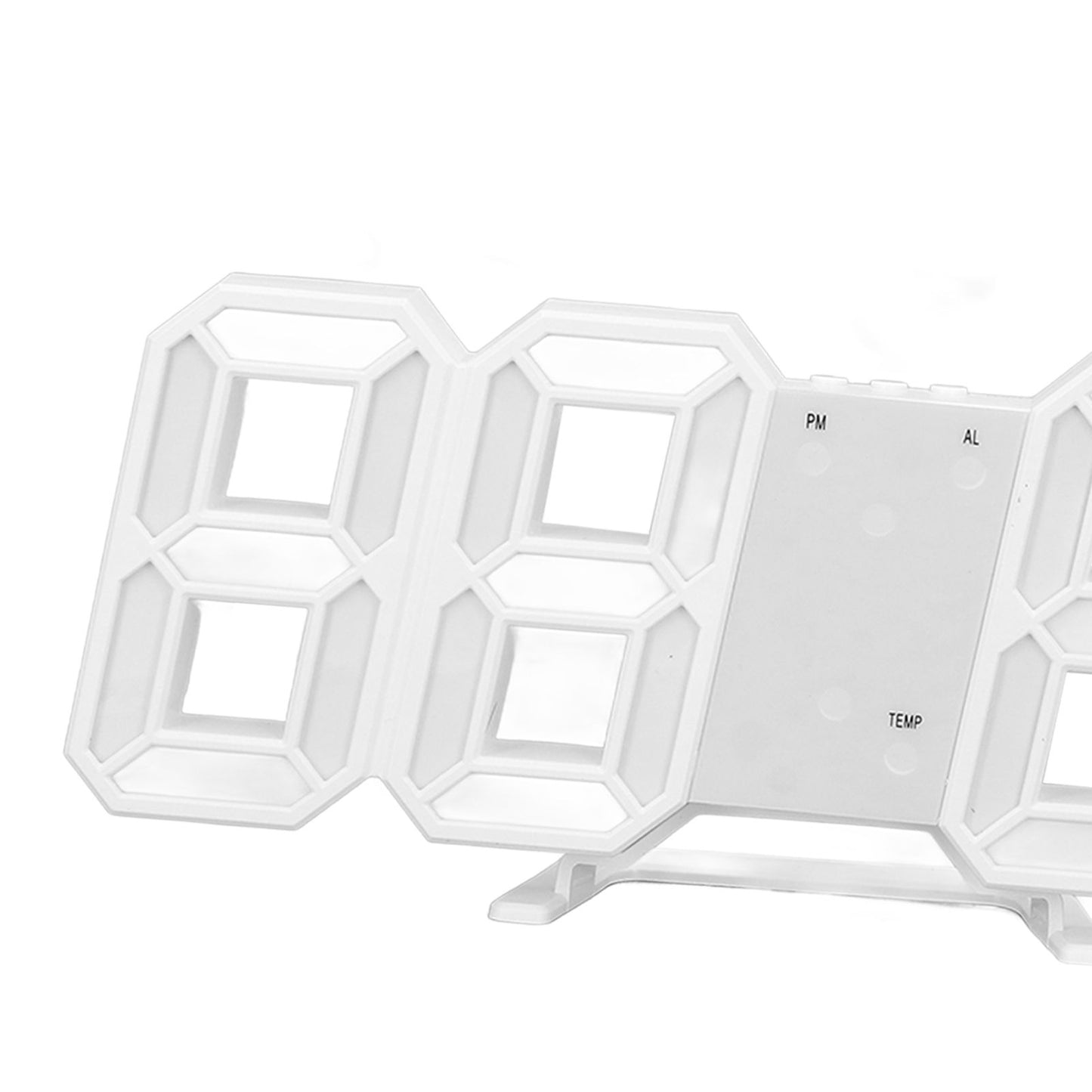 3D LED Wall Clock Minimalist White Frame Digital Wall Alarm Clock Timer with Temperature for Home Livingroom V1294-YM0523-3115220041114