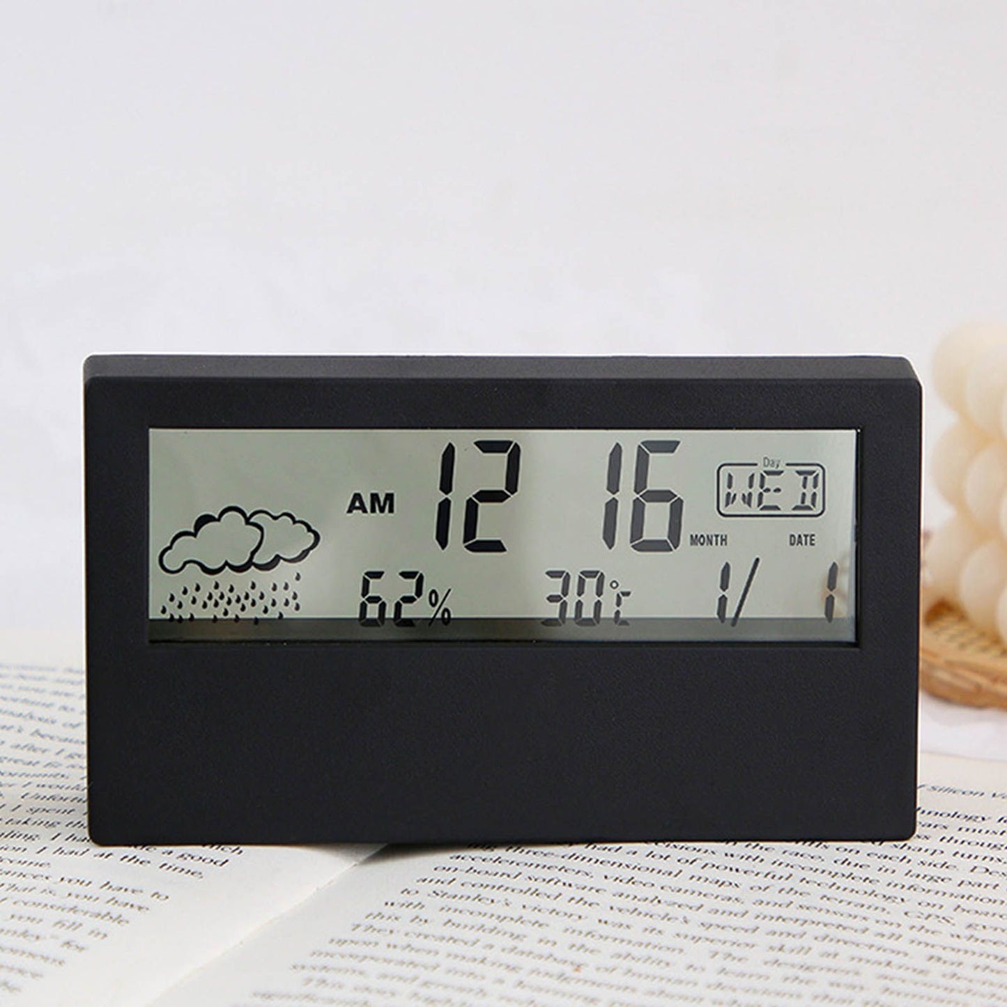 LCD Alarm Clock Transparent Multifunctional Large Screen Display Battery Powered Digital Alarm Clock for Home V1294-YM0523-3115220042212