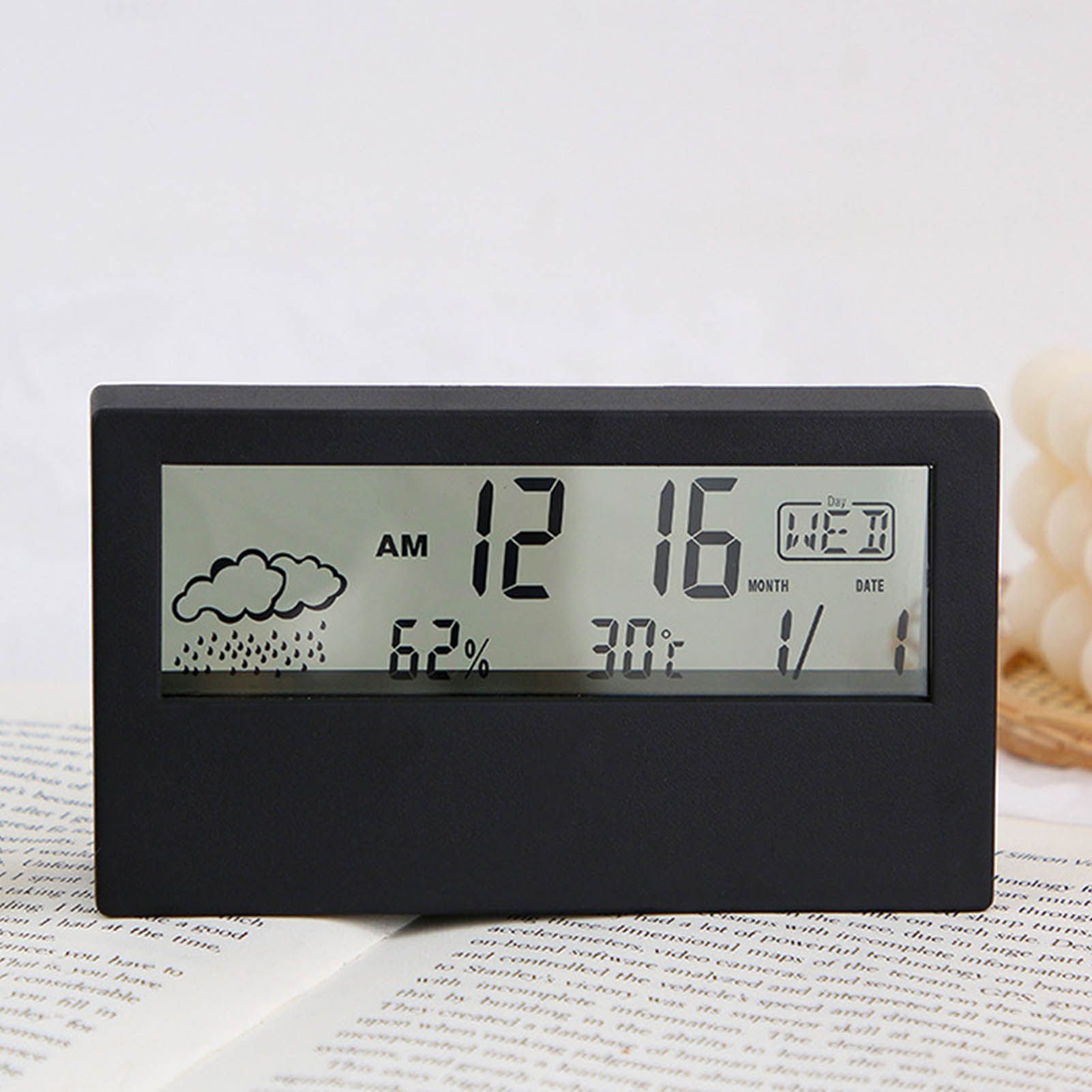 LCD Alarm Clock Transparent Multifunctional Large Screen Display Battery Powered Digital Alarm Clock for Home V1294-YM0523-3115220042212