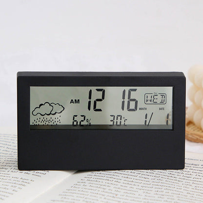 LCD Alarm Clock Transparent Multifunctional Large Screen Display Battery Powered Digital Alarm Clock for Home V1294-YM0523-3115220042212