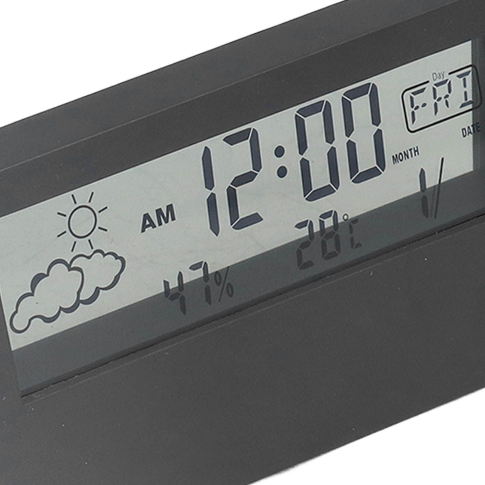 LCD Alarm Clock Transparent Multifunctional Large Screen Display Battery Powered Digital Alarm Clock for Home V1294-YM0523-3115220042212
