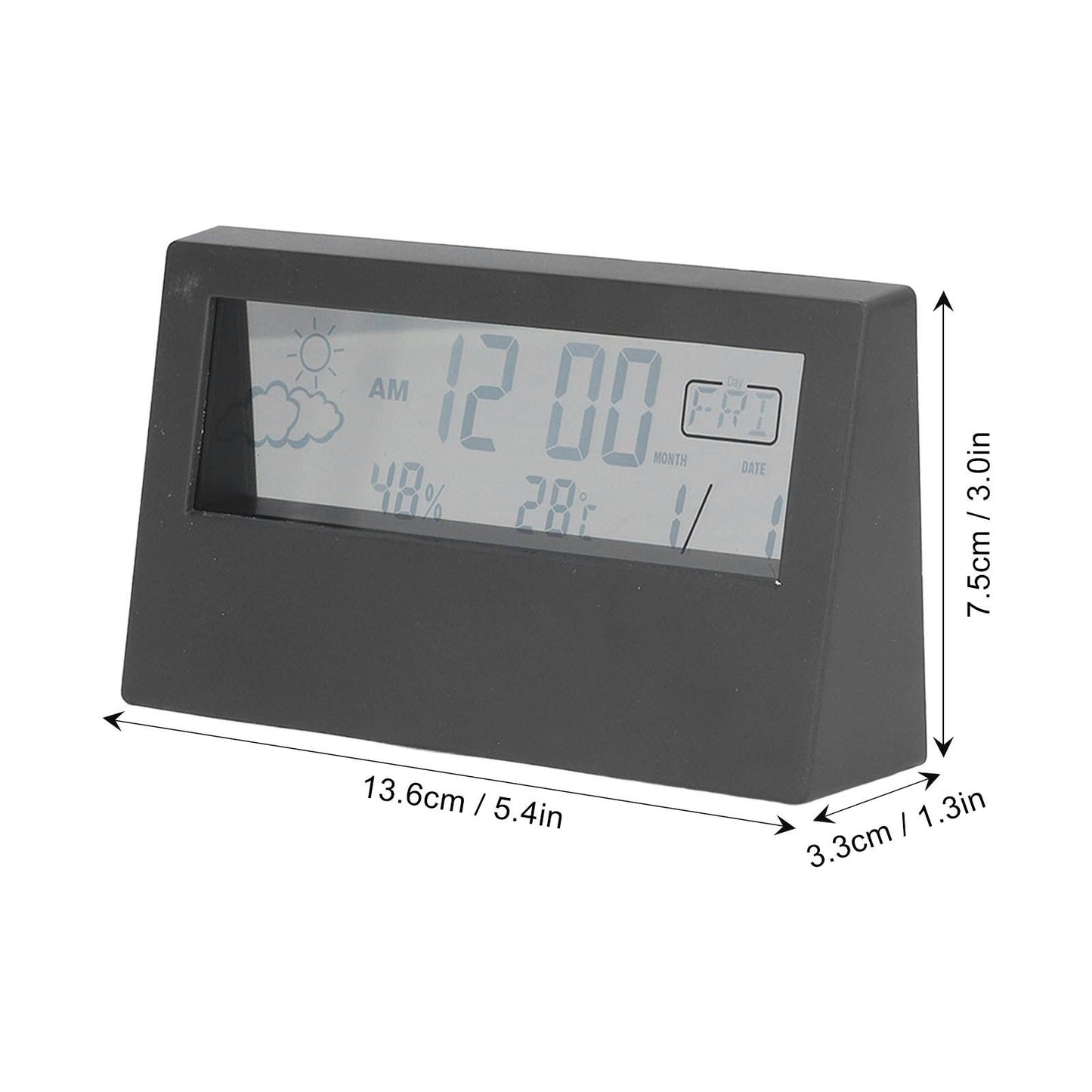 LCD Alarm Clock Transparent Multifunctional Large Screen Display Battery Powered Digital Alarm Clock for Home V1294-YM0523-3115220042212