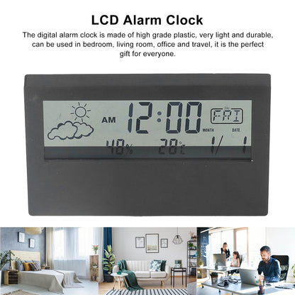 LCD Alarm Clock Transparent Multifunctional Large Screen Display Battery Powered Digital Alarm Clock for Home V1294-YM0523-3115220042212