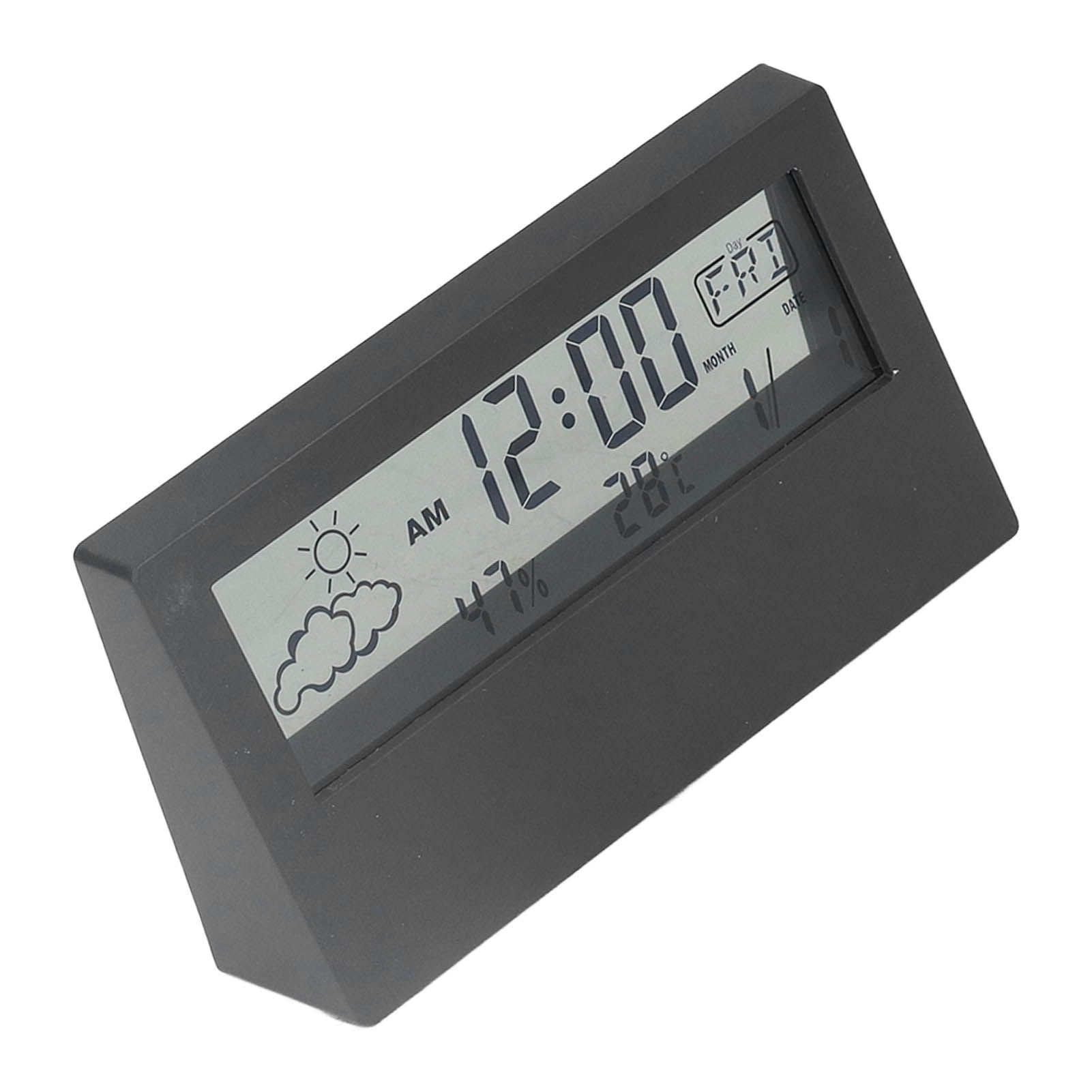 LCD Alarm Clock Transparent Multifunctional Large Screen Display Battery Powered Digital Alarm Clock for Home V1294-YM0523-3115220042212