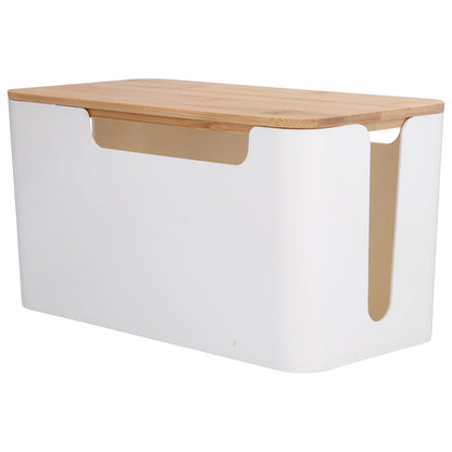 Cable Box Small Cable Management Box with A Wooden Lid for Cord Hider TV Wires Routers Computers Wires Home V1294-YM0523-3116210069211
