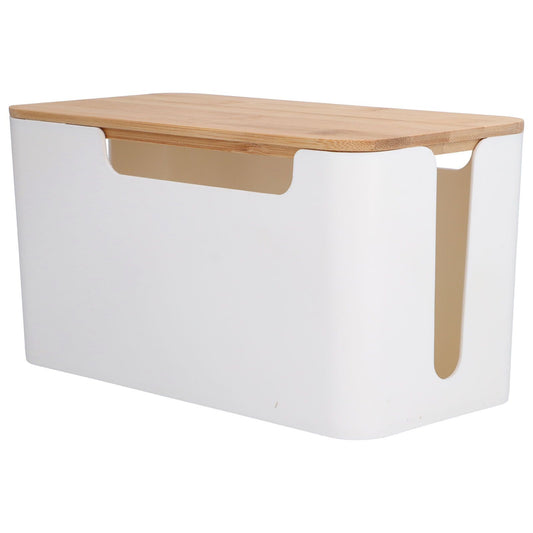 Cable Box Small Cable Management Box with A Wooden Lid for Cord Hider TV Wires Routers Computers Wires Home V1294-YM0523-3116210069211
