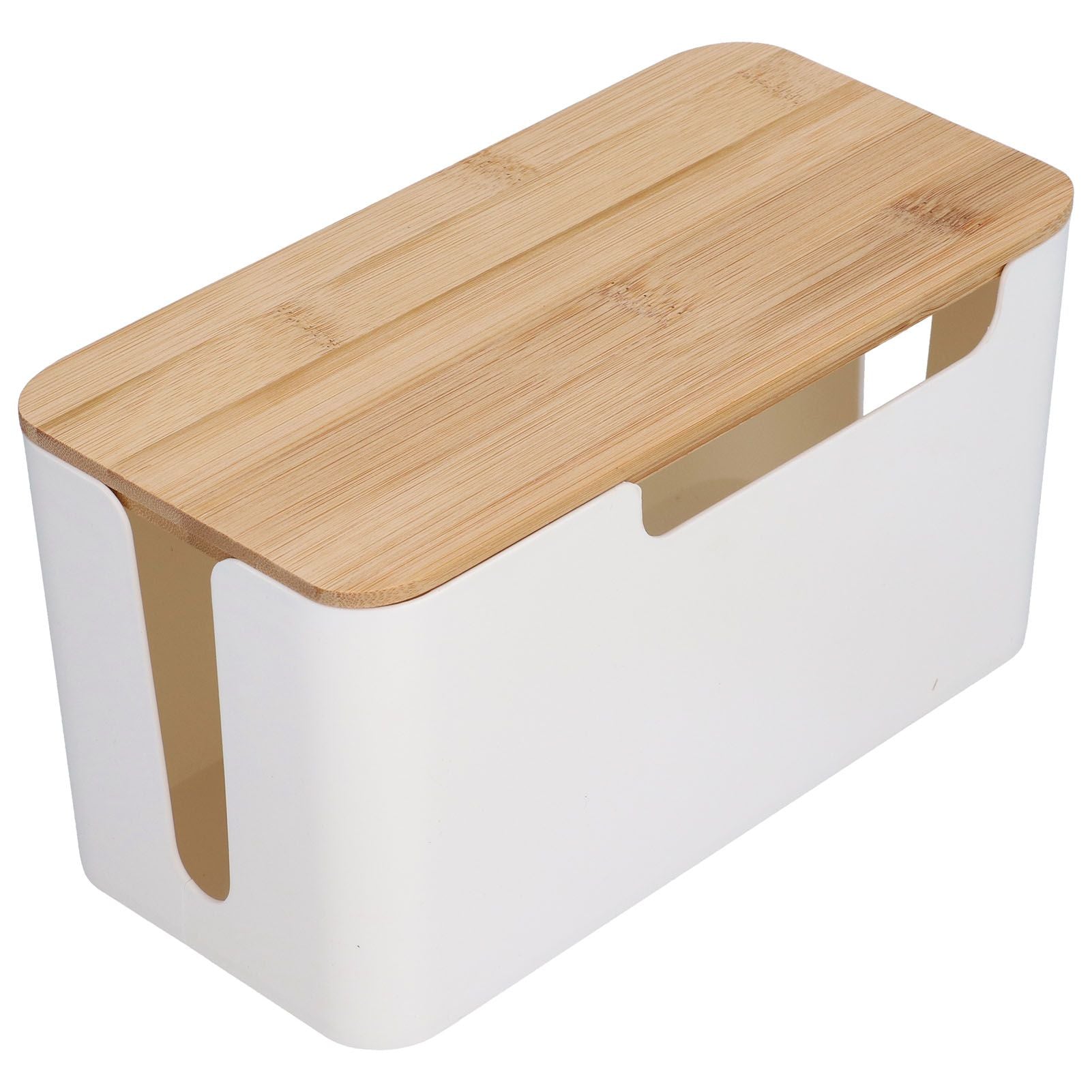 Cable Box Small Cable Management Box with A Wooden Lid for Cord Hider TV Wires Routers Computers Wires Home V1294-YM0523-3116210069211