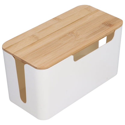 Cable Box Small Cable Management Box with A Wooden Lid for Cord Hider TV Wires Routers Computers Wires Home V1294-YM0523-3116210069211