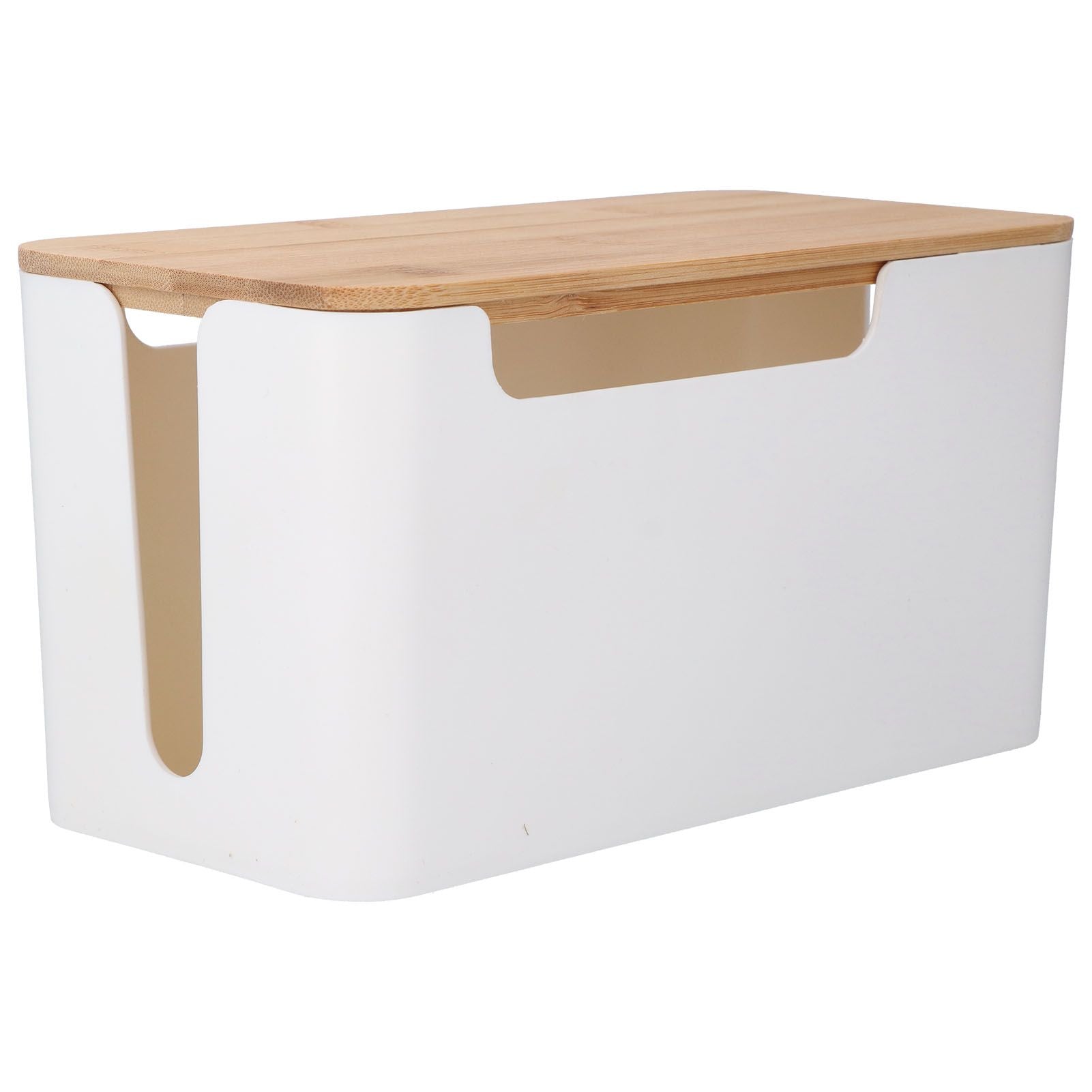 Cable Box Small Cable Management Box with A Wooden Lid for Cord Hider TV Wires Routers Computers Wires Home V1294-YM0523-3116210069211