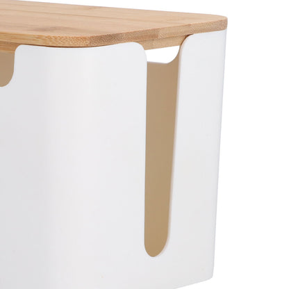 Cable Box Small Cable Management Box with A Wooden Lid for Cord Hider TV Wires Routers Computers Wires Home V1294-YM0523-3116210069211