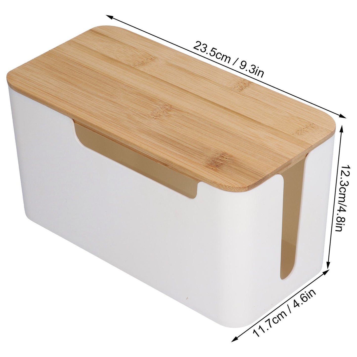 Cable Box Small Cable Management Box with A Wooden Lid for Cord Hider TV Wires Routers Computers Wires Home V1294-YM0523-3116210069211