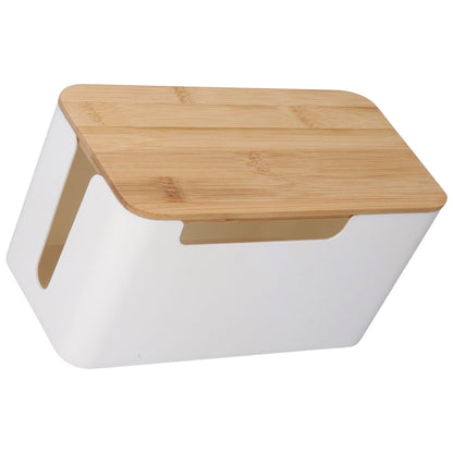 Cable Box Small Cable Management Box with A Wooden Lid for Cord Hider TV Wires Routers Computers Wires Home V1294-YM0523-3116210069211