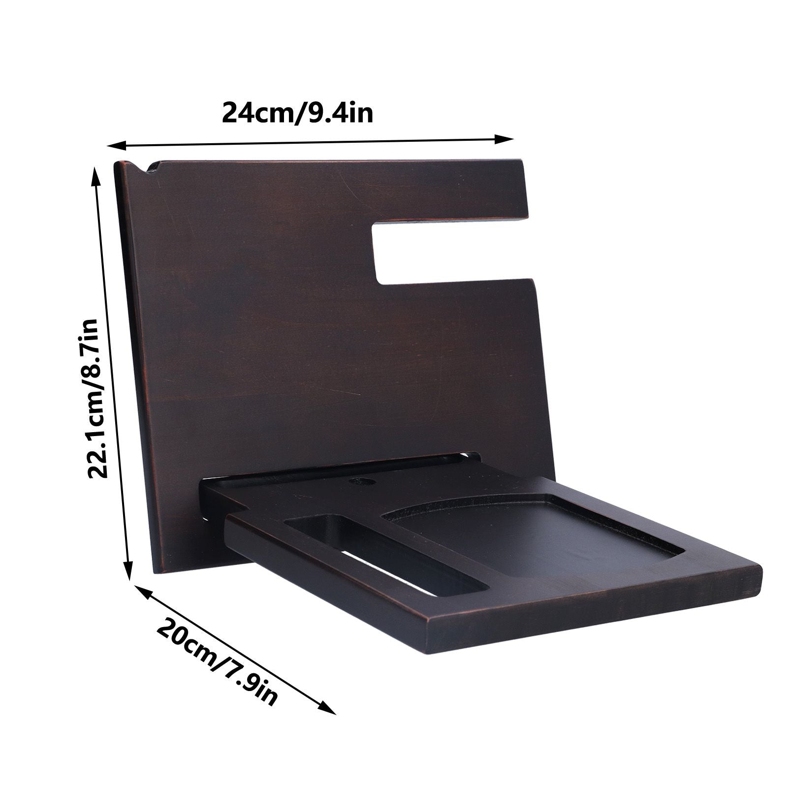 Wooden Mobile Phone Base Multifunctional Keychain Holder Storage Rack for Home Office V1294-YM0523-3116210069511
