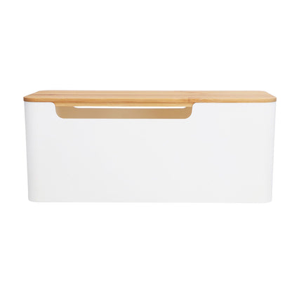 Cable Management Box Stylish Extension Socket Cord Organizer Box with Cover for Router Desk Power Strip V1294-YM0523-3116210069711