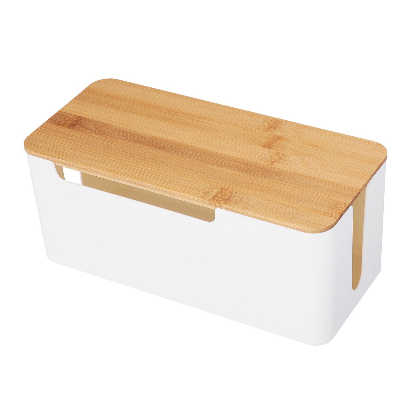 Cable Management Box Stylish Extension Socket Cord Organizer Box with Cover for Router Desk Power Strip V1294-YM0523-3116210069711