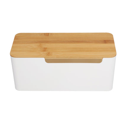 Cable Management Box Stylish Extension Socket Cord Organizer Box with Cover for Router Desk Power Strip V1294-YM0523-3116210069711
