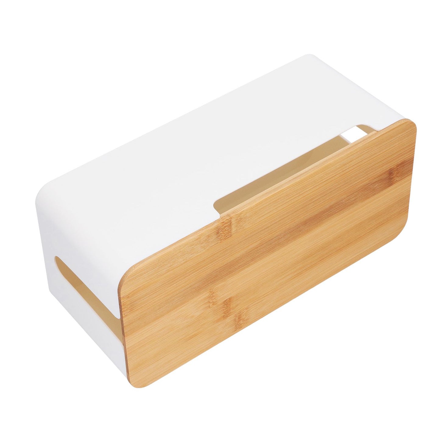 Cable Management Box Stylish Extension Socket Cord Organizer Box with Cover for Router Desk Power Strip V1294-YM0523-3116210069711