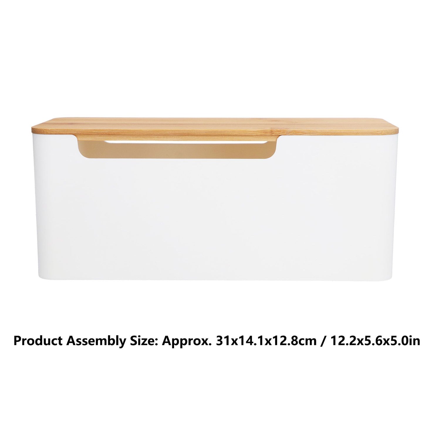 Cable Management Box Stylish Extension Socket Cord Organizer Box with Cover for Router Desk Power Strip V1294-YM0523-3116210069711