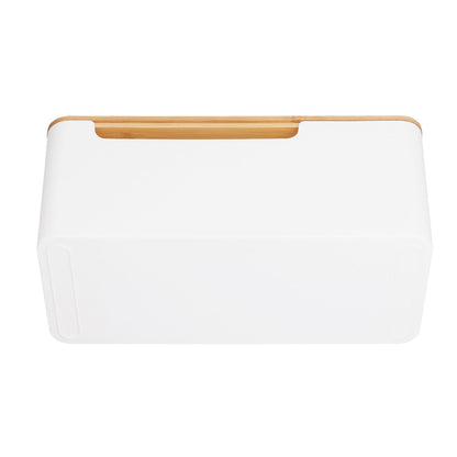 Cable Management Box Stylish Extension Socket Cord Organizer Box with Cover for Router Desk Power Strip V1294-YM0523-3116210069711