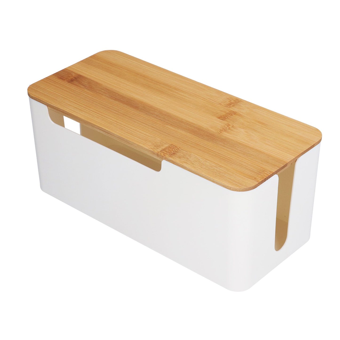Cable Management Box Stylish Extension Socket Cord Organizer Box with Cover for Router Desk Power Strip V1294-YM0523-3116210069711