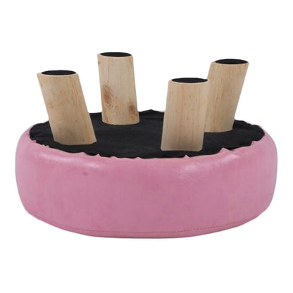 Small Under Desk Footrest Cute Cartoon Ottoman with 4 Stable Log Legs for Children V1294-YM0523-3116210070411