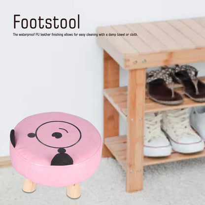 Small Under Desk Footrest Cute Cartoon Ottoman with 4 Stable Log Legs for Children V1294-YM0523-3116210070411