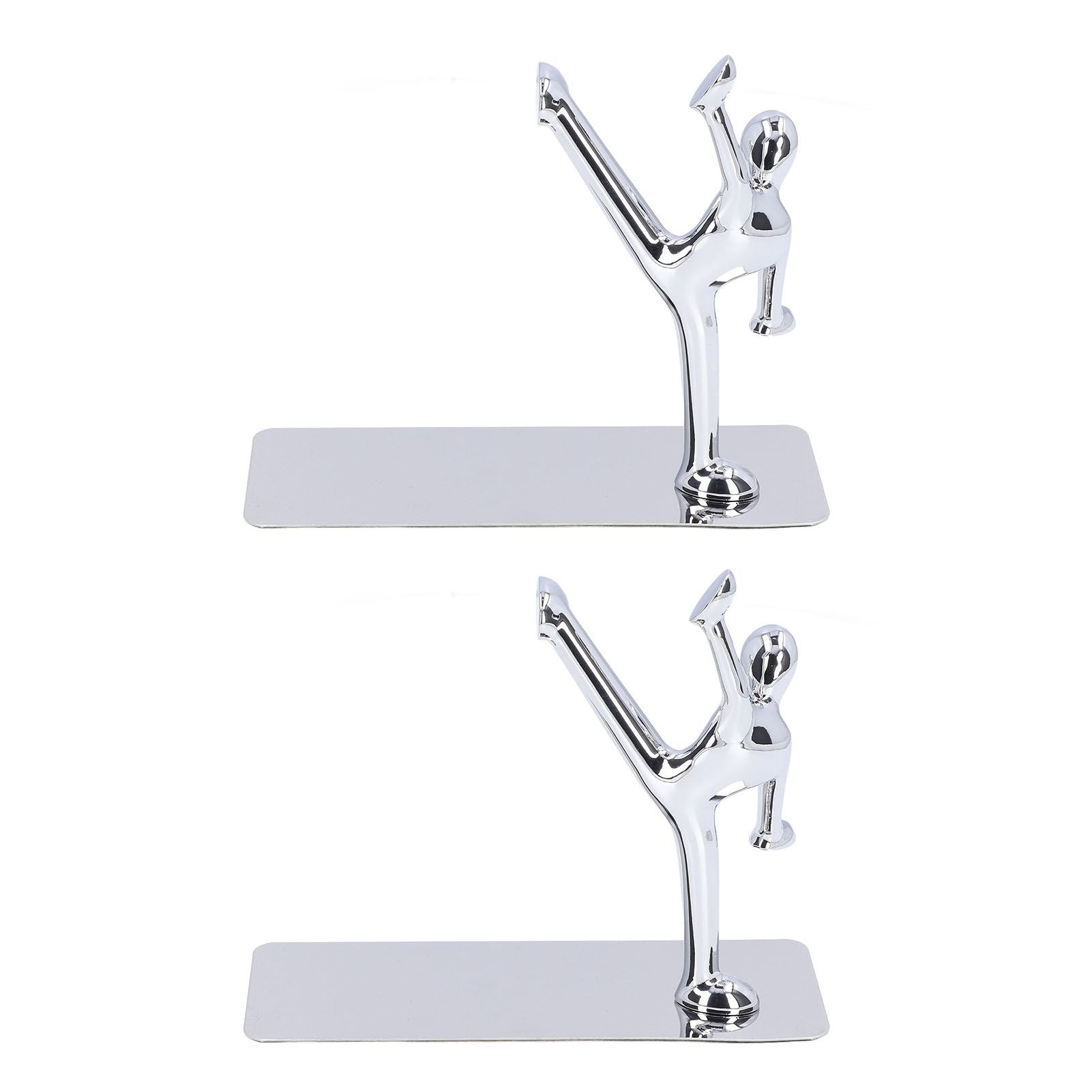 2Pcs Metal Book Ends Unique Men Design Simple Fashionable Decorative Bookends for Home Office Bar Restaurant V1294-YM0523-3116220000511