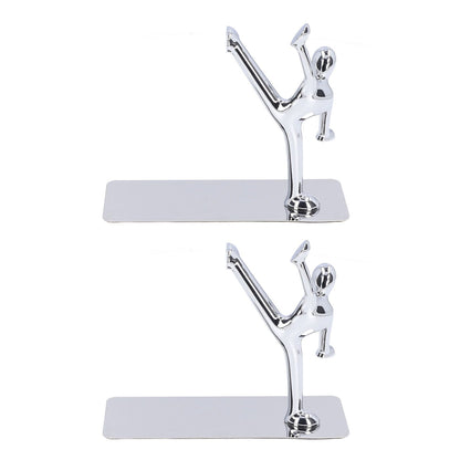 2Pcs Metal Book Ends Unique Men Design Simple Fashionable Decorative Bookends for Home Office Bar Restaurant V1294-YM0523-3116220000511