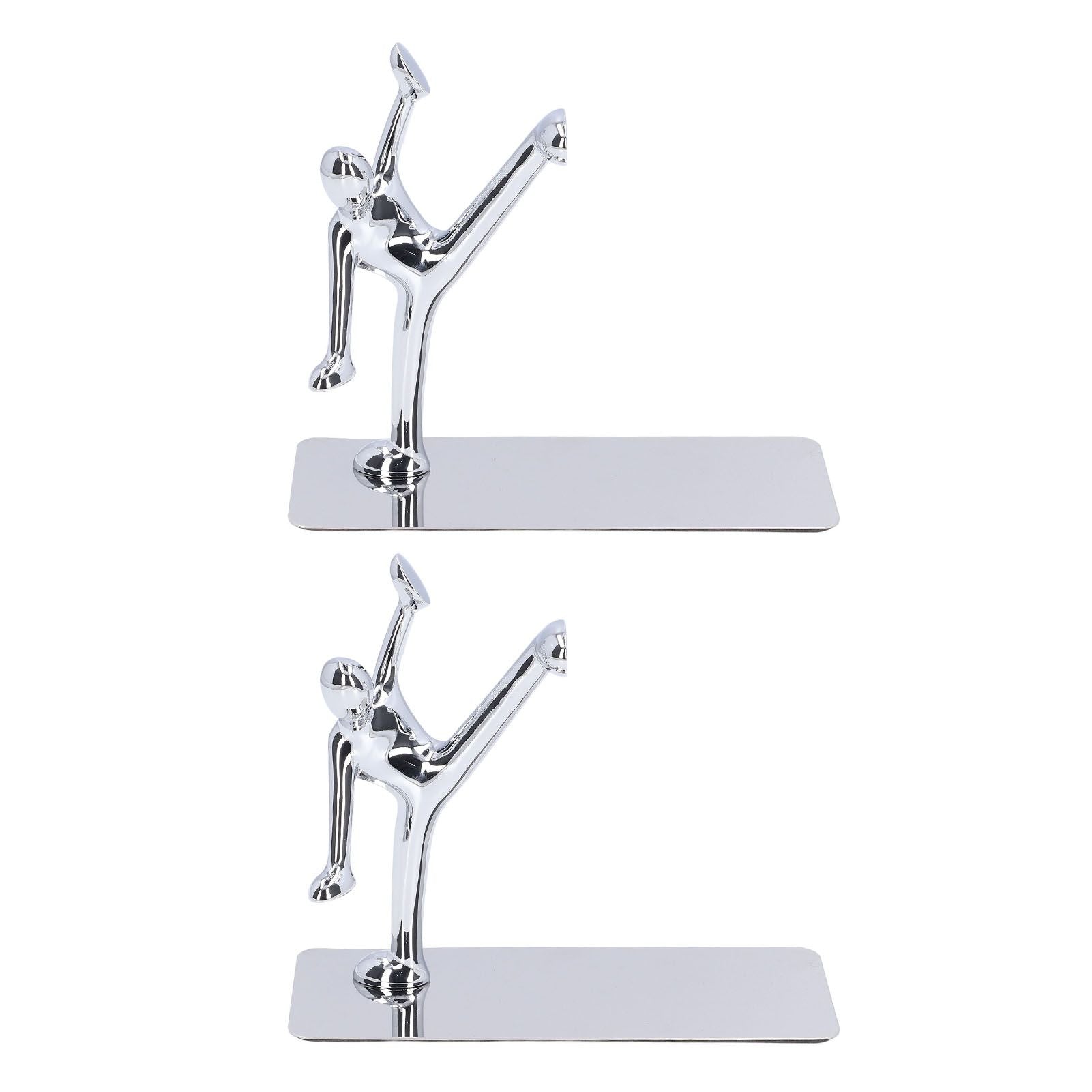 2Pcs Metal Book Ends Unique Men Design Simple Fashionable Decorative Bookends for Home Office Bar Restaurant V1294-YM0523-3116220000511