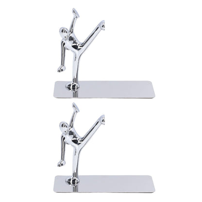2Pcs Metal Book Ends Unique Men Design Simple Fashionable Decorative Bookends for Home Office Bar Restaurant V1294-YM0523-3116220000511
