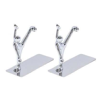 2Pcs Metal Book Ends Unique Men Design Simple Fashionable Decorative Bookends for Home Office Bar Restaurant V1294-YM0523-3116220000511