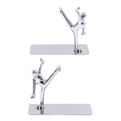 2Pcs Metal Book Ends Unique Men Design Simple Fashionable Decorative Bookends for Home Office Bar Restaurant V1294-YM0523-3116220000511